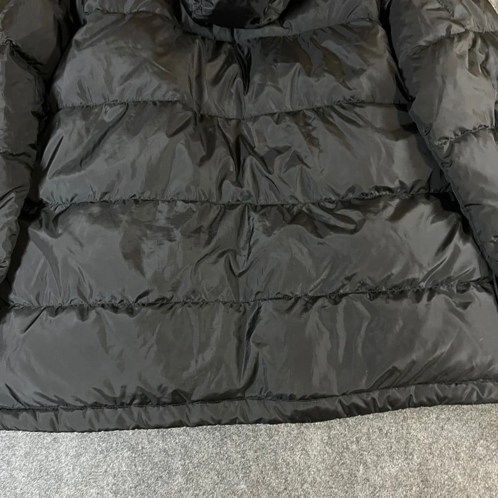 Eddie Bauer Mens Wide Channel Hooded Down Jacket EB650 Black Large Outdoor